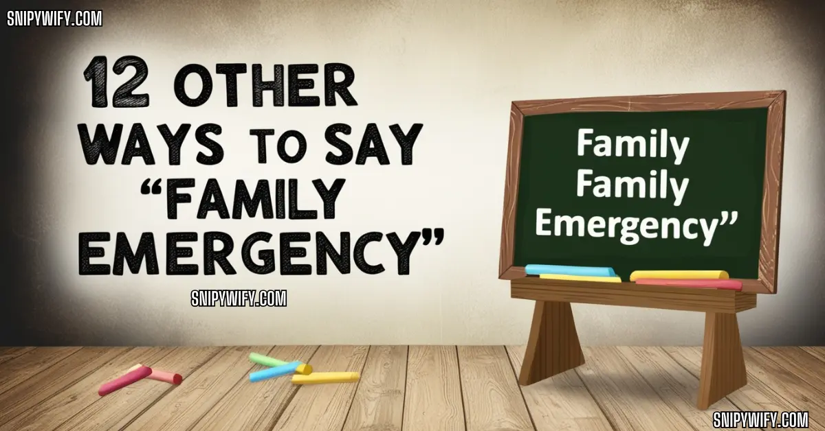 12 Other Ways to Say “Family Emergency”