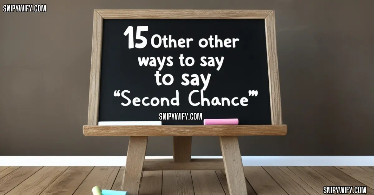 15 Other Ways to Say “Second Chance”