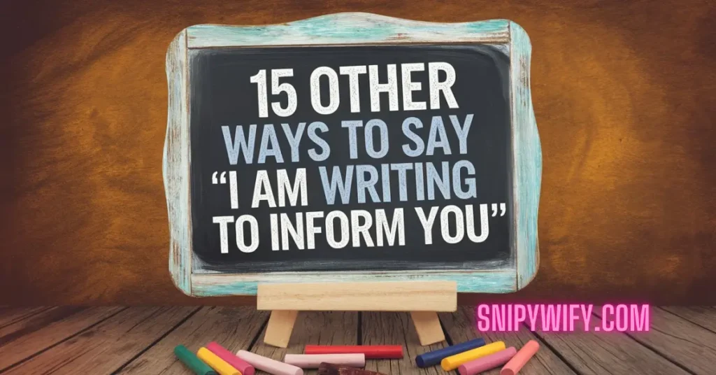 I am writing to inform you