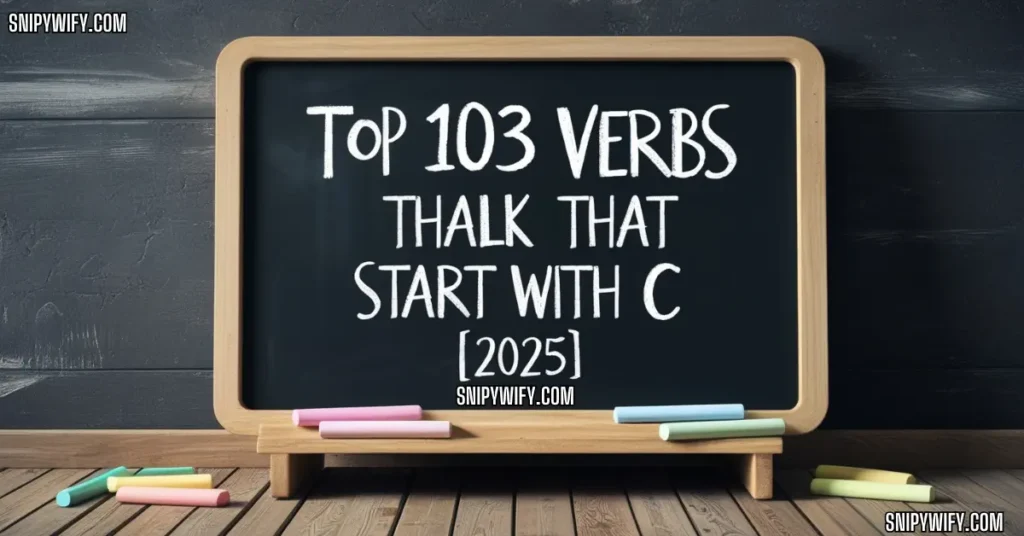 Verbs That Start With C